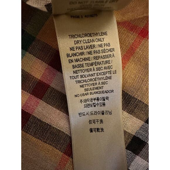 Burberry Rainbow Nova Check Wool And Silk Fringe Lightweight Scarf Wrap 87"x28" - Picture 13 of 16